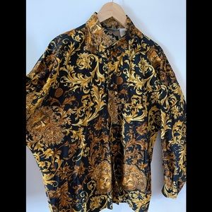 Versace baroque Zeus and Medusa head button down shirt RARE